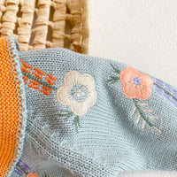 Load image into Gallery viewer, 2 Pieces Set Baby Girls Flower Embroidered Color matching Tops And Shorts Knitwear Wholesale 211116253
