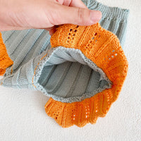 Load image into Gallery viewer, 2 Pieces Set Baby Girls Flower Embroidered Color matching Tops And Shorts Knitwear Wholesale 211116253
