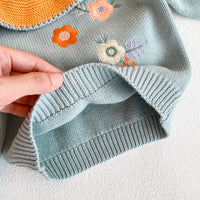 Load image into Gallery viewer, 2 Pieces Set Baby Girls Flower Embroidered Color matching Tops And Shorts Knitwear Wholesale 211116253
