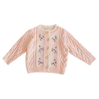 Load image into Gallery viewer, Baby Girls Flower Crochet Embroidered Knitwear Cardigan Wholesale 211116254
