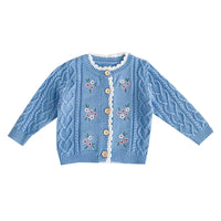 Load image into Gallery viewer, Baby Girls Flower Crochet Embroidered Knitwear Cardigan Wholesale 211116254
