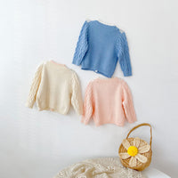 Load image into Gallery viewer, Baby Girls Flower Crochet Embroidered Knitwear Cardigan Wholesale 211116254
