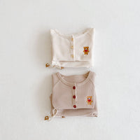 Load image into Gallery viewer, 2 Pieces Set Baby Girls Boys Animals Embroidered Tops And Solid Color Pants Wholesale 211116256
