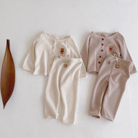 Load image into Gallery viewer, 2 Pieces Set Baby Girls Boys Animals Embroidered Tops And Solid Color Pants Wholesale 211116256
