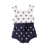 Load image into Gallery viewer, Baby Girls Color-blocking Crochet Rompers Wholesale 211116270
