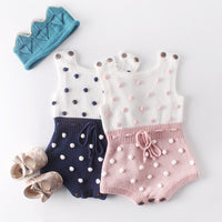 Load image into Gallery viewer, Baby Girls Color-blocking Crochet Rompers Wholesale 211116270
