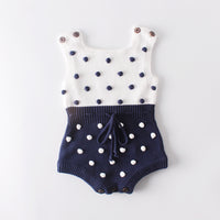 Load image into Gallery viewer, Baby Girls Color-blocking Crochet Rompers Wholesale 211116270
