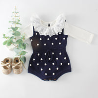 Load image into Gallery viewer, Baby Girls Color-blocking Crochet Rompers Wholesale 211116270
