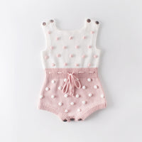Load image into Gallery viewer, Baby Girls Color-blocking Crochet Rompers Wholesale 211116270
