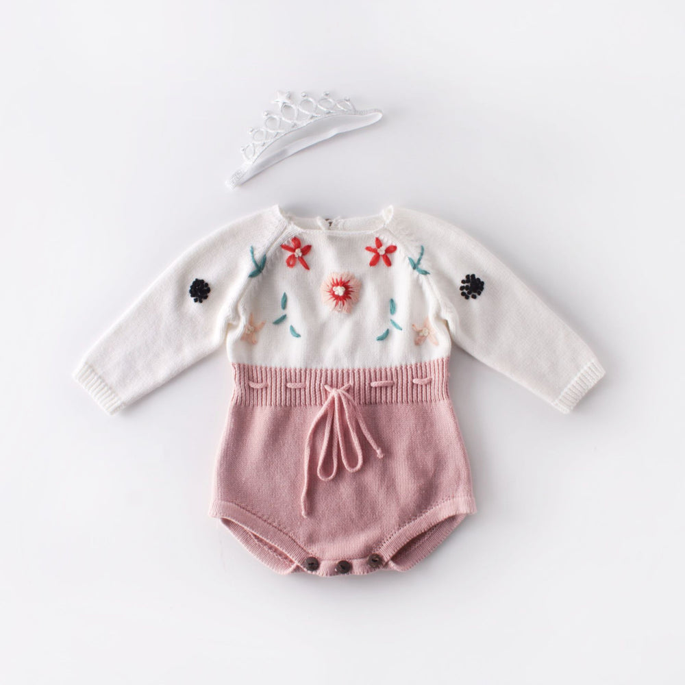Baby Girls Crochet Embroidered Rompers Wholesale 211116282