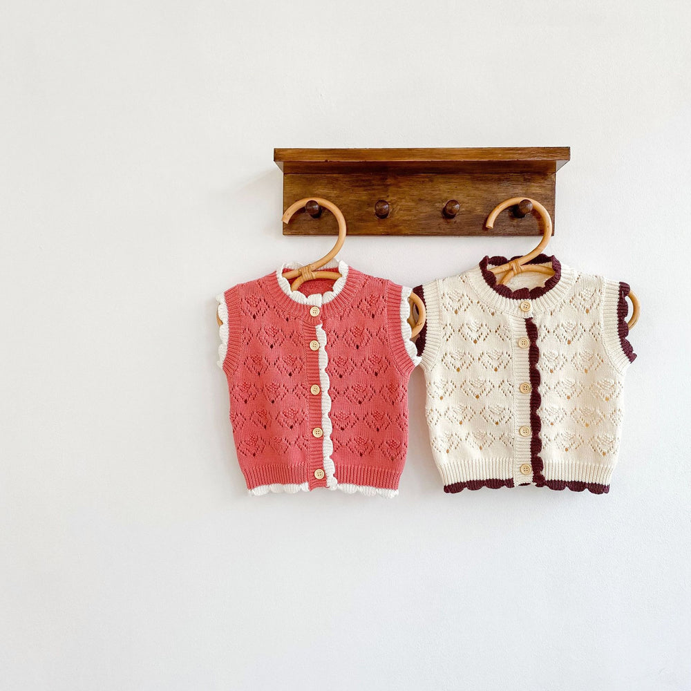 Baby Girls Color-blocking Vests Waistcoats Knitwear Wholesale 211116298
