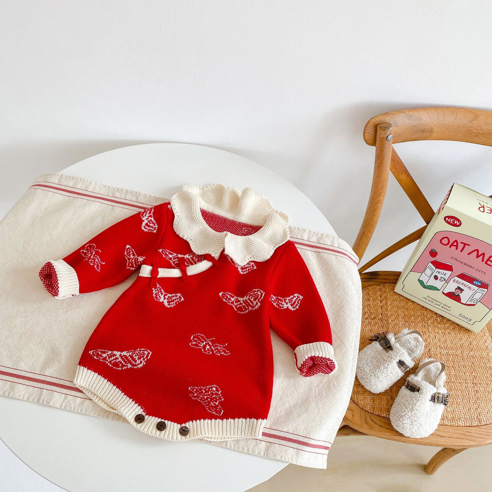 Baby Kid Girls Butterfly Crochet Rompers Wholesale 211116301