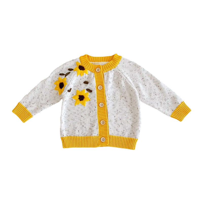 Baby Unisex Flower Crochet Embroidered Cardigan Wholesale 211116310