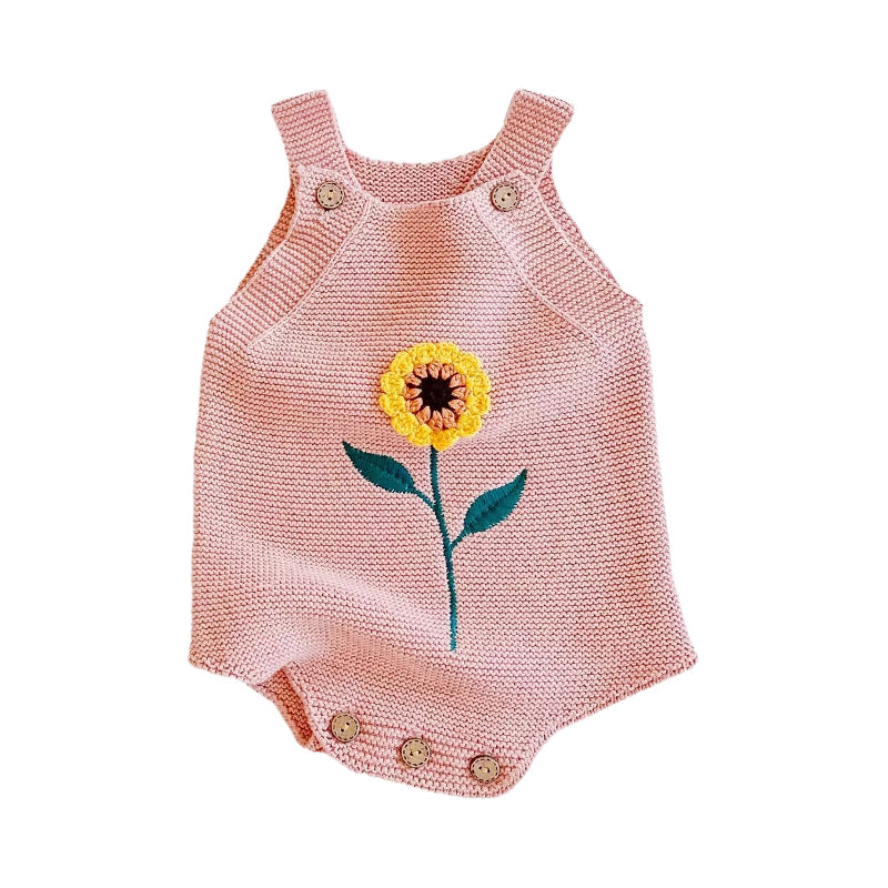 Baby Girls Flower Crochet Rompers Wholesale 211116323
