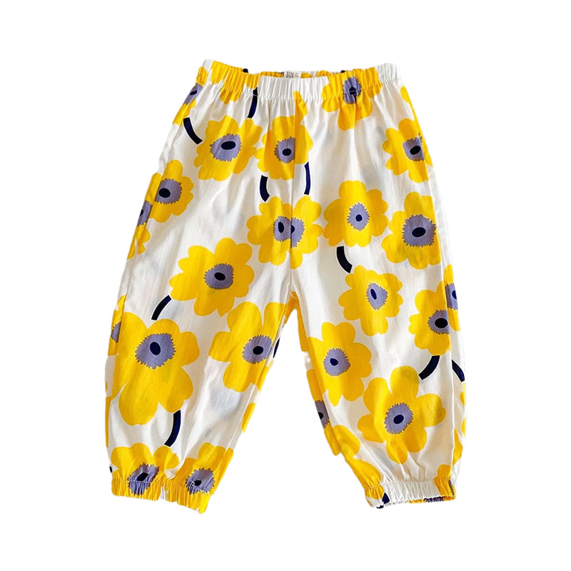 Baby Kid Girls Flower Fruit Polka dots Checked Print Pants Wholesale 211116324