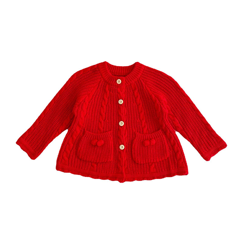 Baby Kid Girls Solid Color Crochet Cardigan Wholesale 211116326