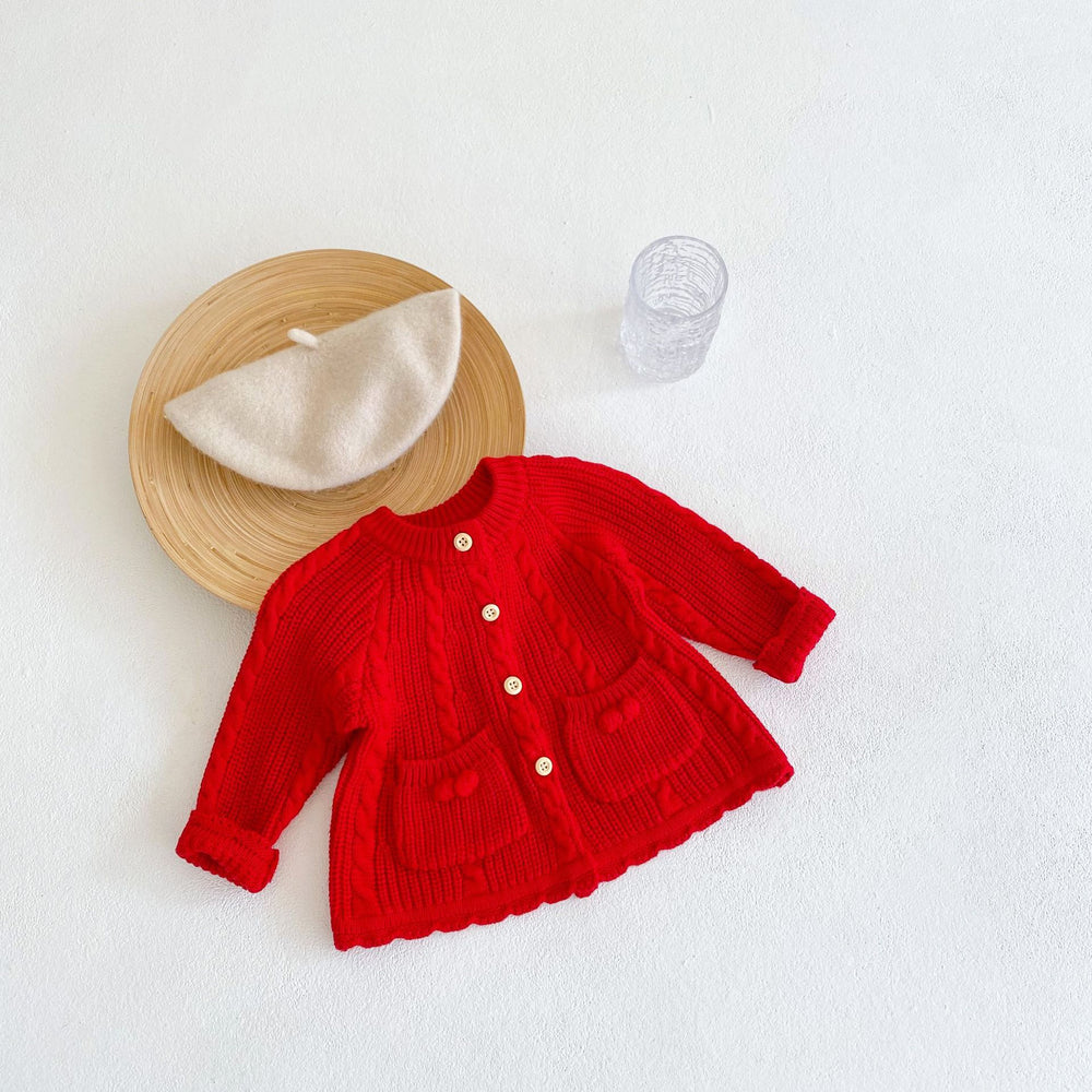 Baby Kid Girls Solid Color Crochet Cardigan Wholesale 211116326