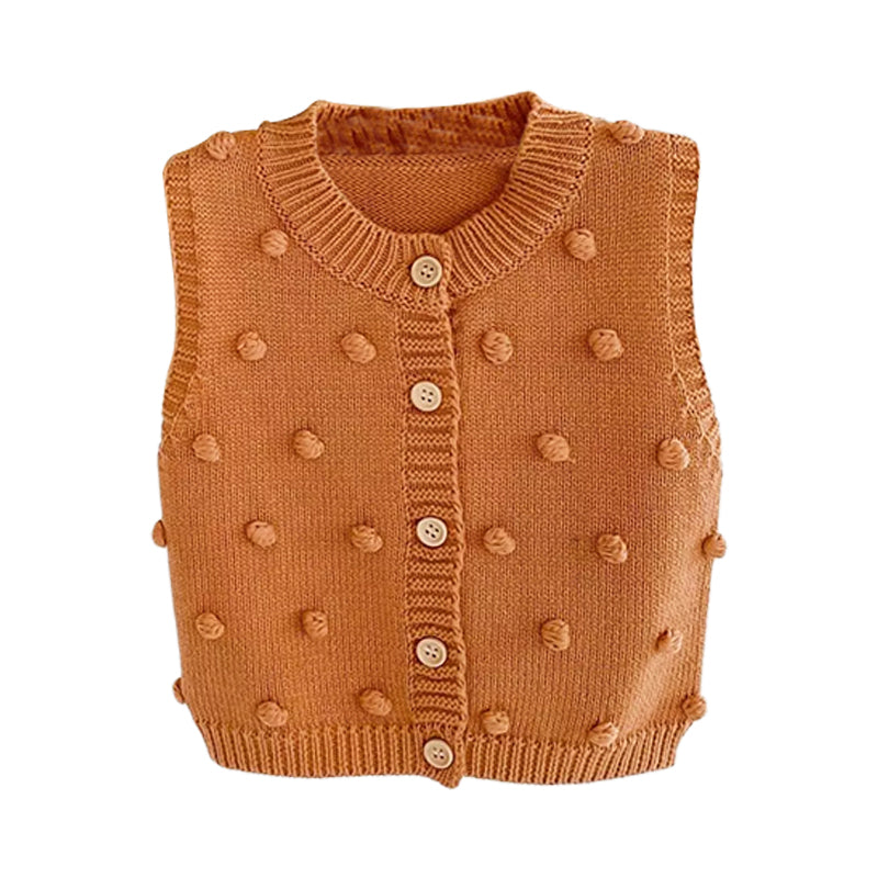 Baby Girls Boys Solid Color Crochet Vests Wholesale 211116328