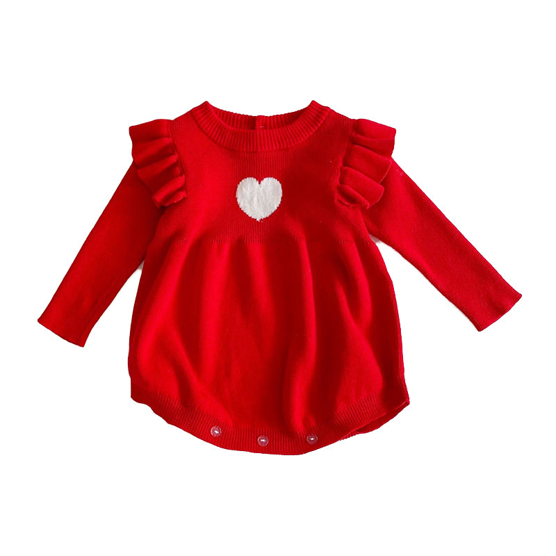 Baby Kid Girls Love heart Crochet Rompers Wholesale 211116343