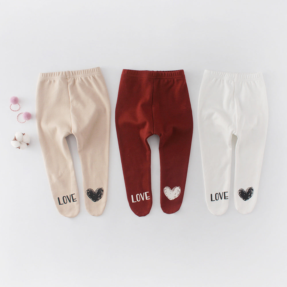 Baby Girls Letters Love heart Print Leggings Wholesale 211116349