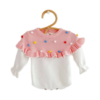 Load image into Gallery viewer, Baby Girls Color-blocking Crochet Rompers Knitwear Wholesale 211116360
