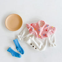 Load image into Gallery viewer, Baby Girls Color-blocking Crochet Rompers Knitwear Wholesale 211116360

