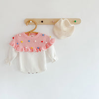 Load image into Gallery viewer, Baby Girls Color-blocking Crochet Rompers Knitwear Wholesale 211116360
