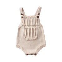 Load image into Gallery viewer, Baby Girls Solid Color Crochet Rompers Wholesale 211116366
