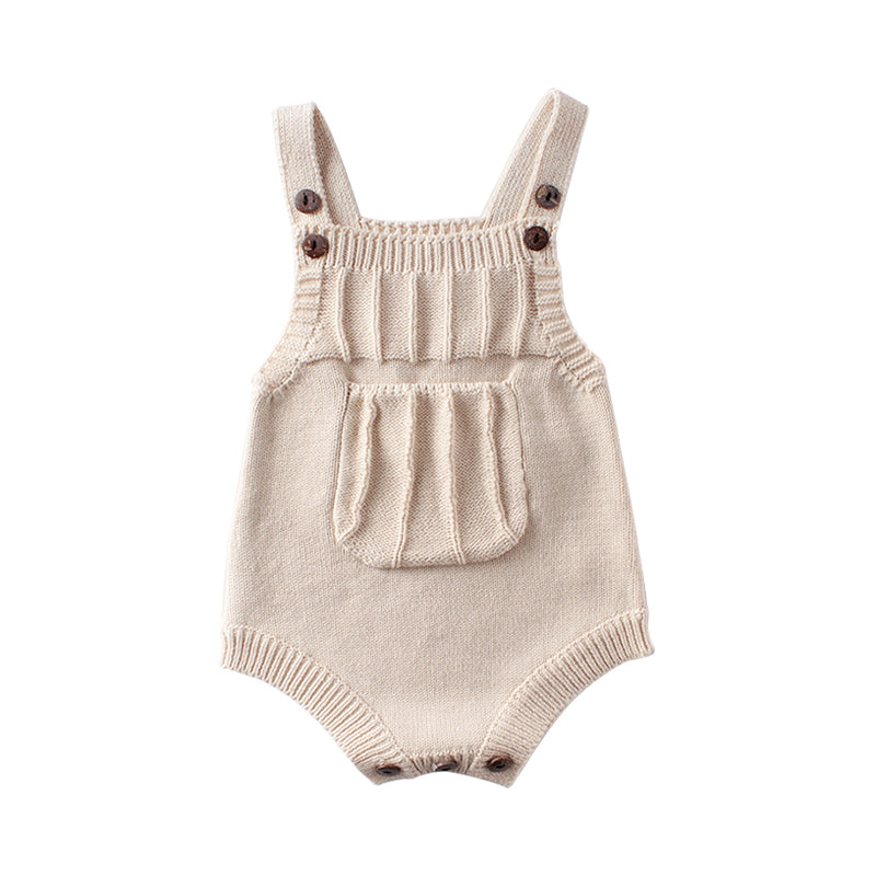 Baby Girls Solid Color Crochet Rompers Wholesale 211116366
