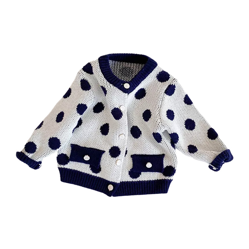 Baby Kid Girls Polka dots Crochet Rompers Cardigan Wholesale 211116367