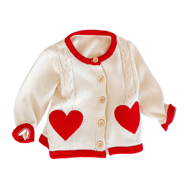 Baby Kid Girls Love heart Crochet Cardigan Wholesale 211116387