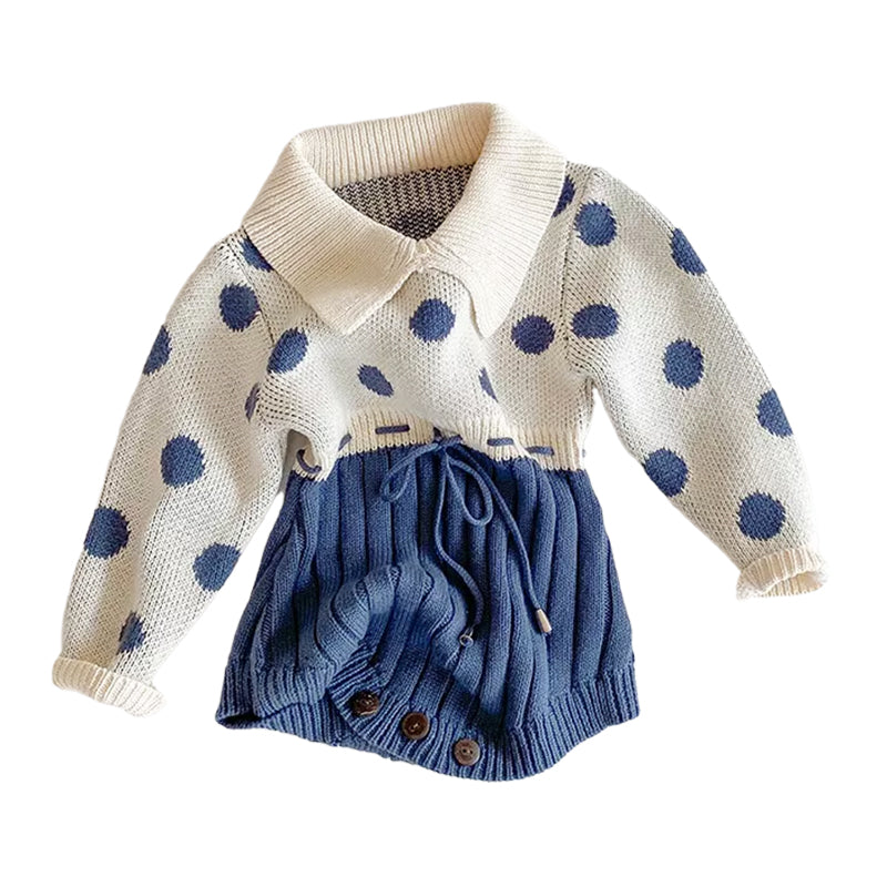 Baby Girls Polka dots Crochet Rompers Knitwear Wholesale 211116394