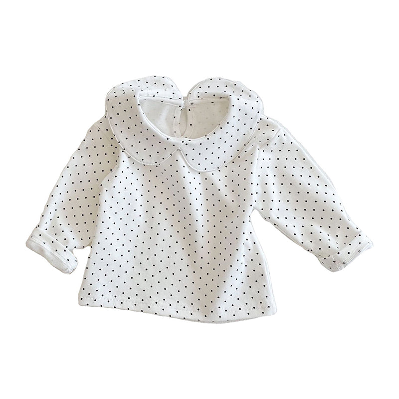 Baby Girls Solid Color Polka dots Print T-Shirts Wholesale 211116404