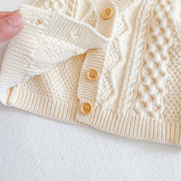 Load image into Gallery viewer, Baby Girls Boys Solid Color Crochet Vests Waistcoats Knitwear Cardigan Wholesale 211116405
