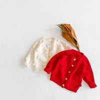 Load image into Gallery viewer, Baby Girls Solid Color Knitwear Cardigan Wholesale 211116409
