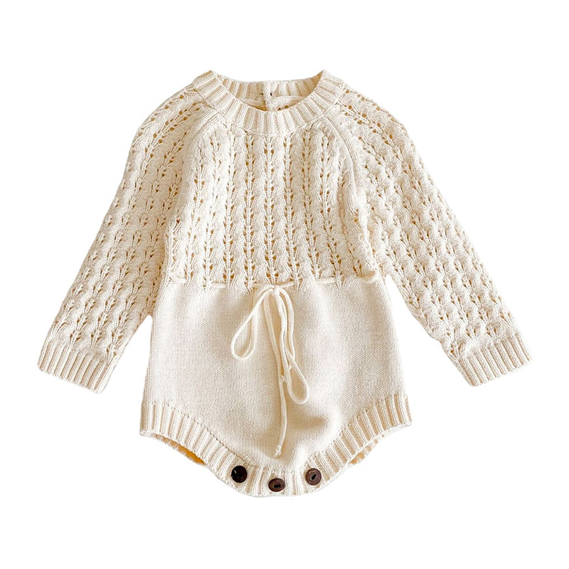 Baby Girls Solid Color Crochet Rompers Knitwear Wholesale 211116411