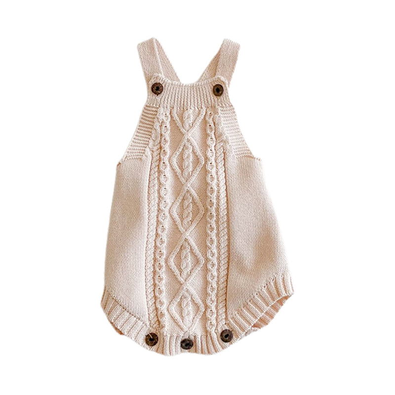 Baby Girls Solid Color Crochet Rompers Knitwear Cardigan Wholesale 211116418