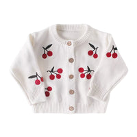 Load image into Gallery viewer, Baby Girls Fruit Crochet Embroidered Rompers Knitwear Cardigan Wholesale 211116420
