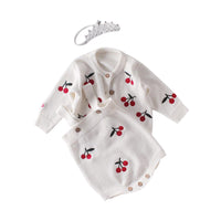 Load image into Gallery viewer, Baby Girls Fruit Crochet Embroidered Rompers Knitwear Cardigan Wholesale 211116420
