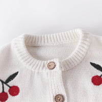 Load image into Gallery viewer, Baby Girls Fruit Crochet Embroidered Rompers Knitwear Cardigan Wholesale 211116420
