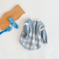 Load image into Gallery viewer, Baby Girls Checked Crochet Rompers Wholesale 211116429
