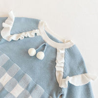 Load image into Gallery viewer, Baby Girls Checked Crochet Rompers Wholesale 211116429
