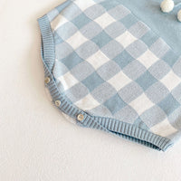Load image into Gallery viewer, Baby Girls Checked Crochet Rompers Wholesale 211116429

