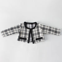 Load image into Gallery viewer, 2 Pieces Set Baby Girls Checked Outwears And Rompers Wholesale 211116430
