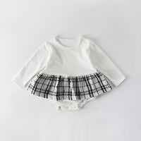 Load image into Gallery viewer, 2 Pieces Set Baby Girls Checked Outwears And Rompers Wholesale 211116430
