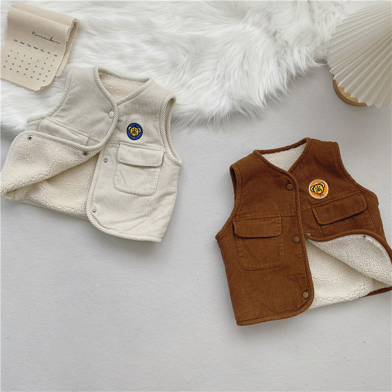 Baby Kid Unisex Solid Color Muslin&Ribbed Vests Waistcoats Wholesale 21111645