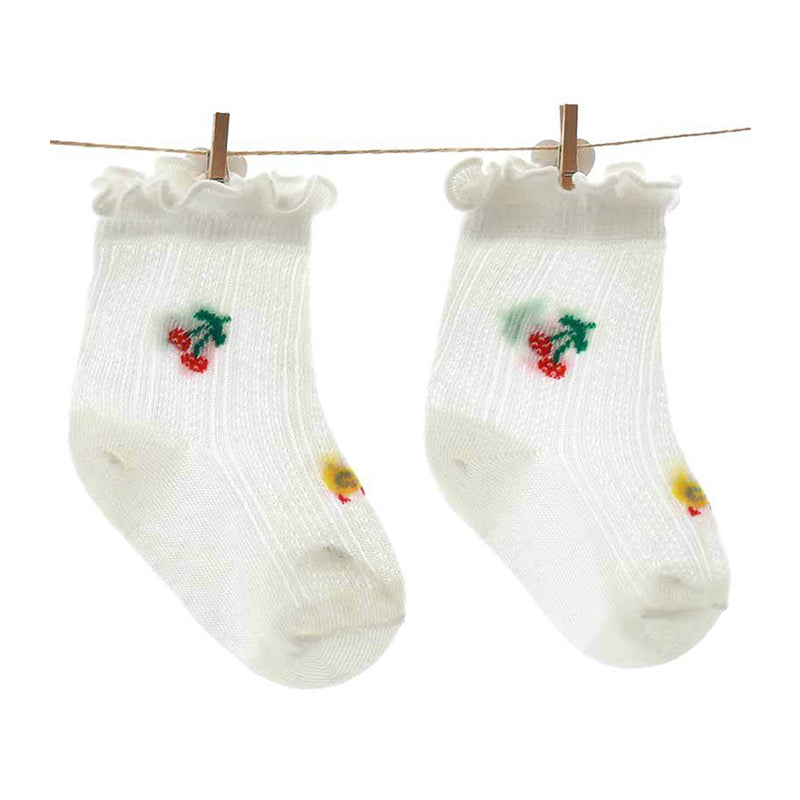 Baby Kid Girls Boys Flower Fruit Animals Embroidered Accessories Socks Wholesale 211122149