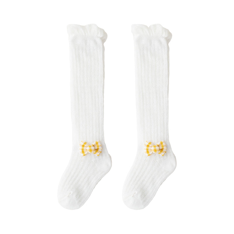 Baby Kid Unisex Solid Color Animals Bow Muslin&Ribbed Accessories Socks Wholesale 211122171