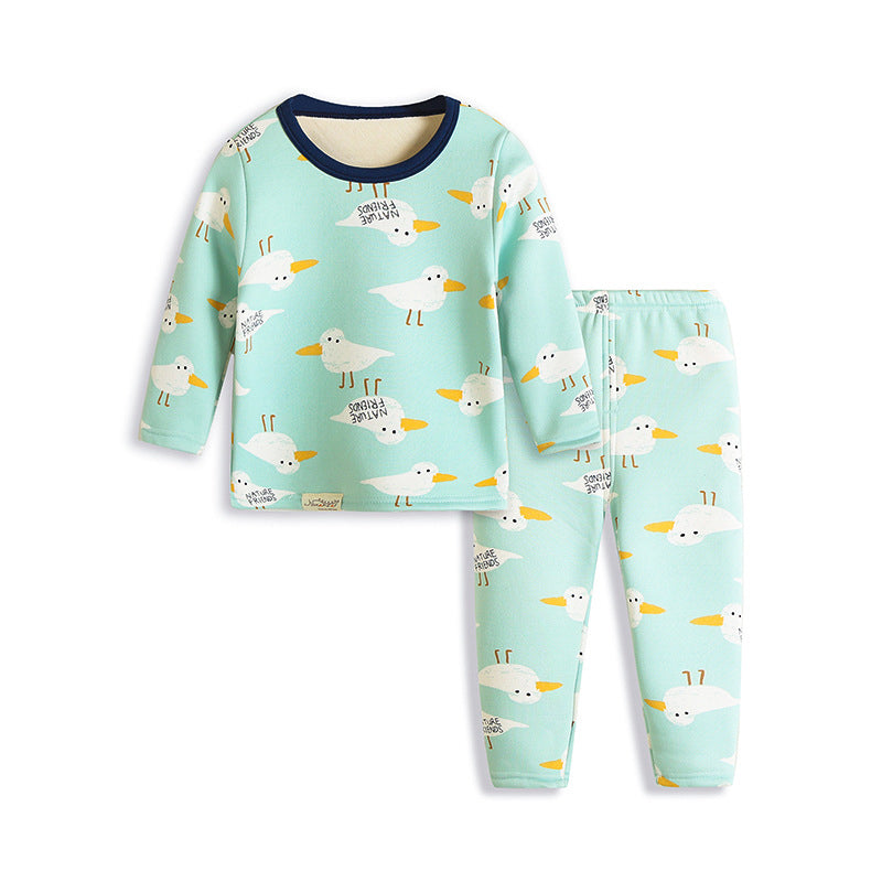 2 Pieces Set Baby Kid Unisex Letters Print Tops And Solid Color Pants And Sleepwears Wholesale 21112502