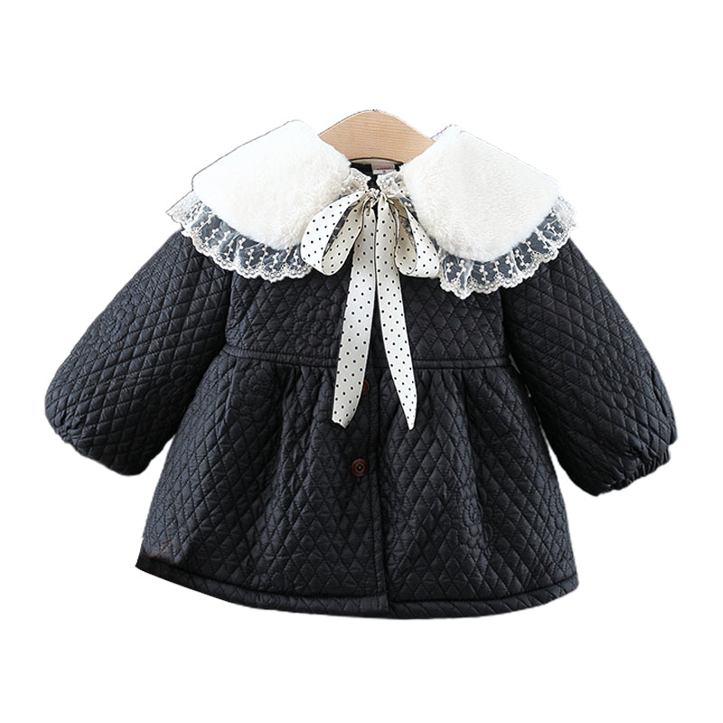 Baby Kid Girls Solid Color Polka dots Lace Jackets Outwears Wholesale 2111251013